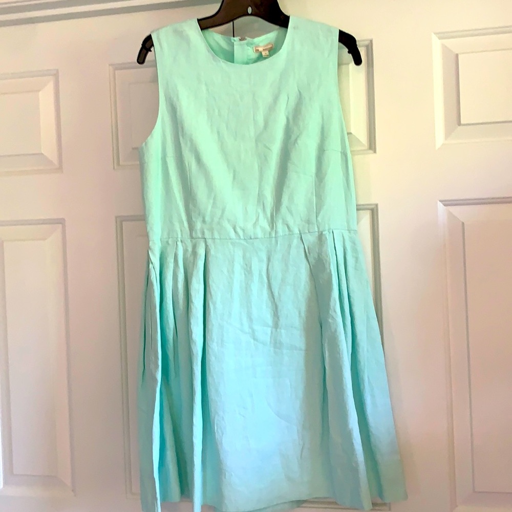 Mint green linen mini dress Gap NWT